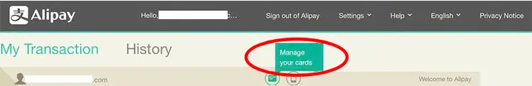 Cambiar tarjeta en AliExpress