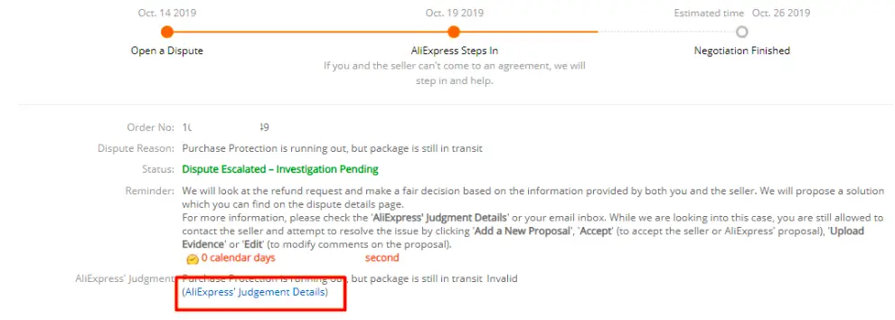 open dispute aliexpress